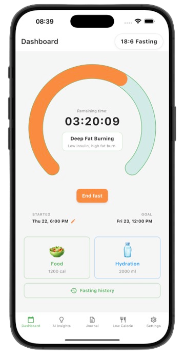 Belly Fast App Screenshot - Fasting Mode
